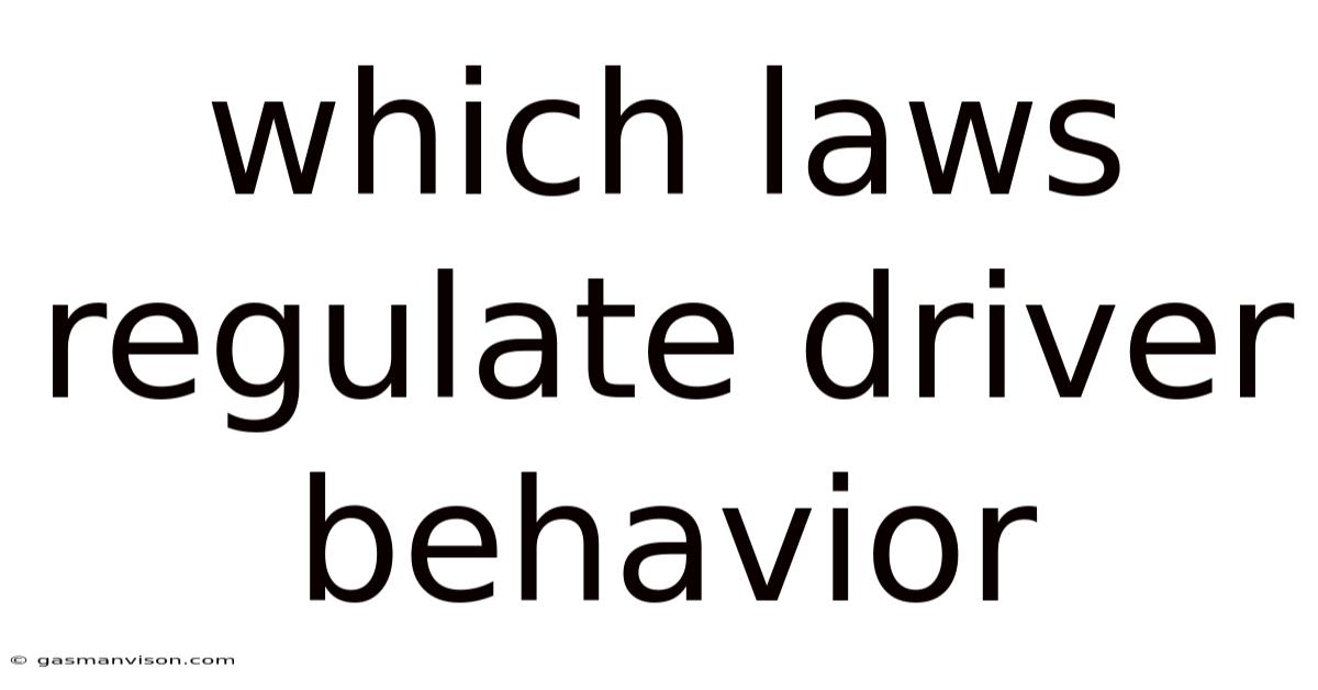 Which Laws Regulate Driver Behavior