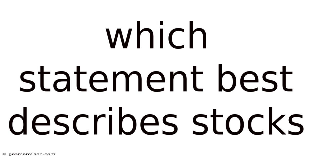 Which Statement Best Describes Stocks