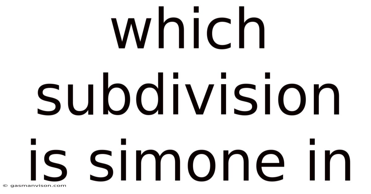 Which Subdivision Is Simone In