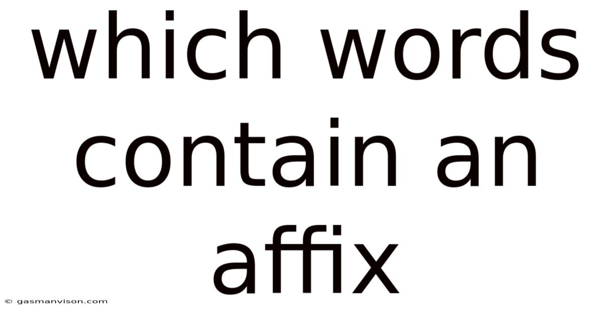 Which Words Contain An Affix