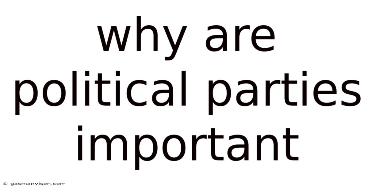 Why Are Political Parties Important