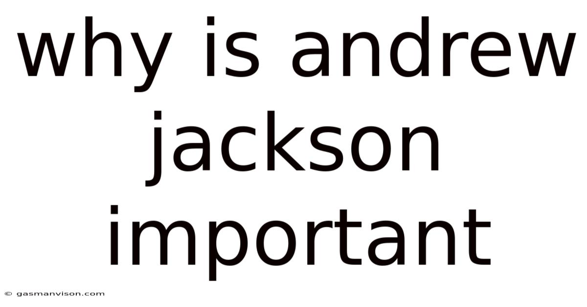 Why Is Andrew Jackson Important