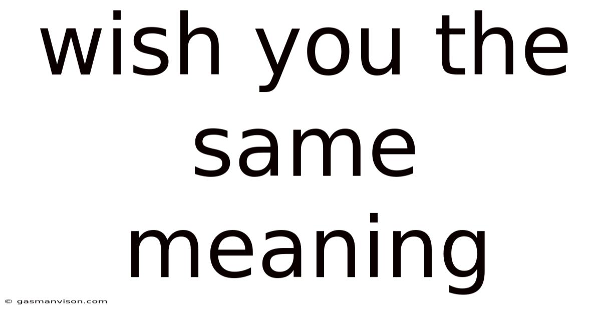 Wish You The Same Meaning
