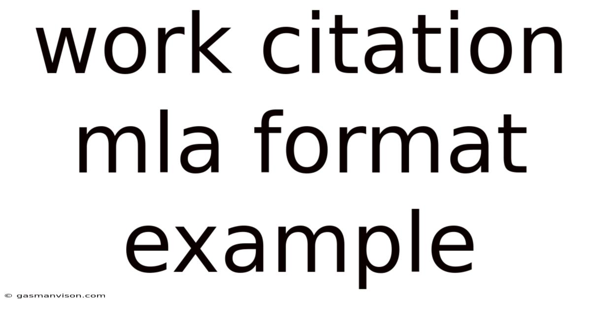 Work Citation Mla Format Example