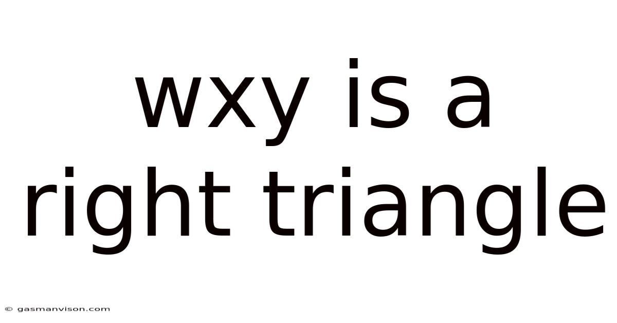 Wxy Is A Right Triangle